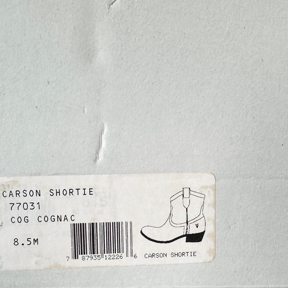 Frye Carson Shortie Cognac Ankle Boots - Worn Once for an Hour w/ Tags in Box - Picture 16 of 16